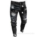 Custom-Made Men's Embroidered Ripped Jeans Wholesale Factory